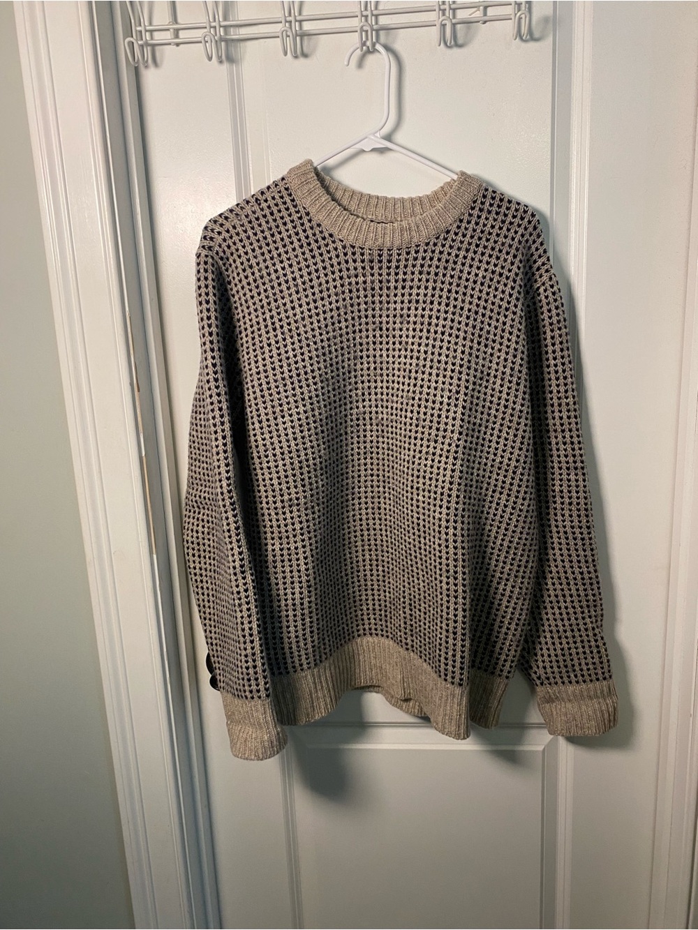 L.L. Bean Two-Tone Crewneck Wool Knit Sweater